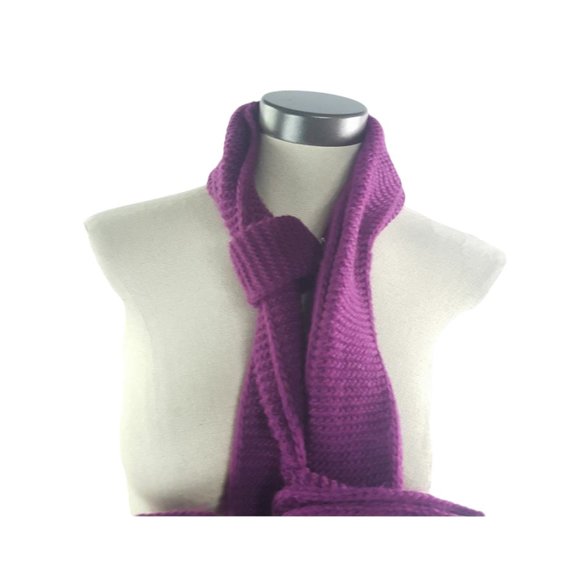 Large Bow Knit Scarf Purple nwt Blossom Boutique - Picture 4 of 9